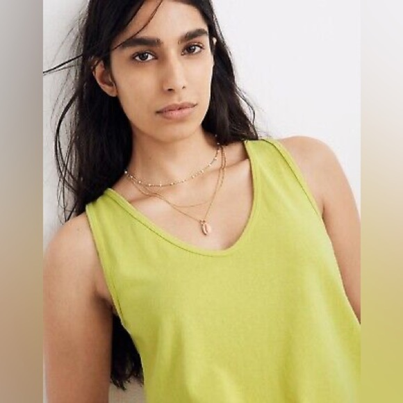 Madewell Women's Tomboy V-Neck Tank Top Lime Green Size Small - Picture 7 of 8
